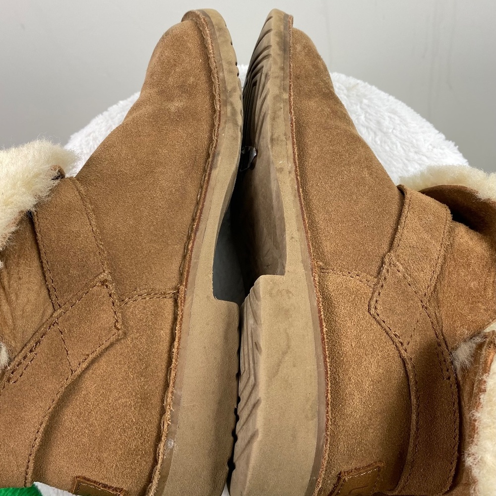 UGG Zariyah Boots Bootie Womens 6 Fold Down Shearling Suede Tan Brown - Picture 9 of 11